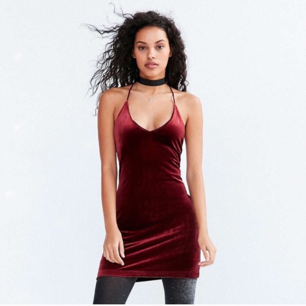Urban Outfitters | Burgundy Velvet Dress